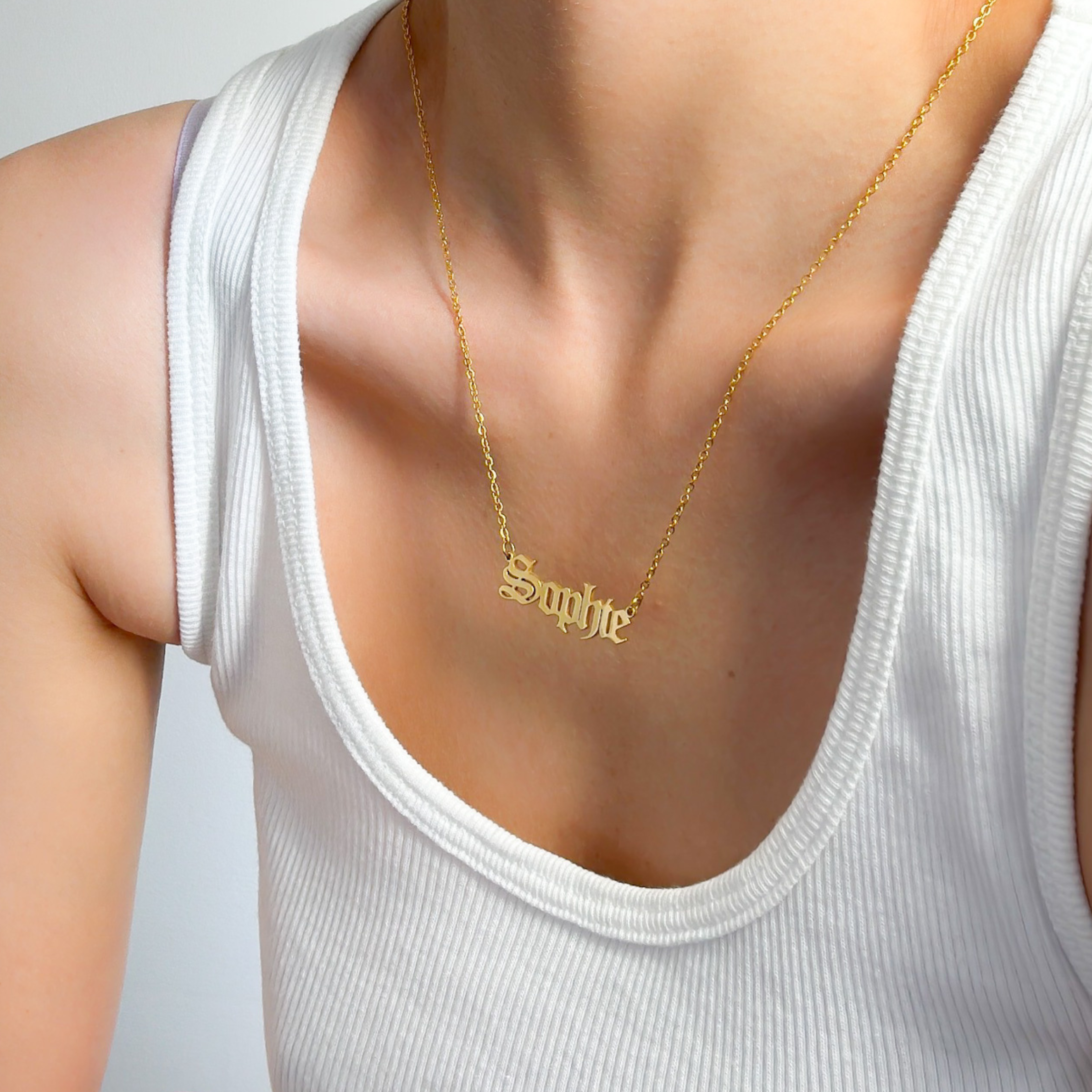 Old English Name Necklace