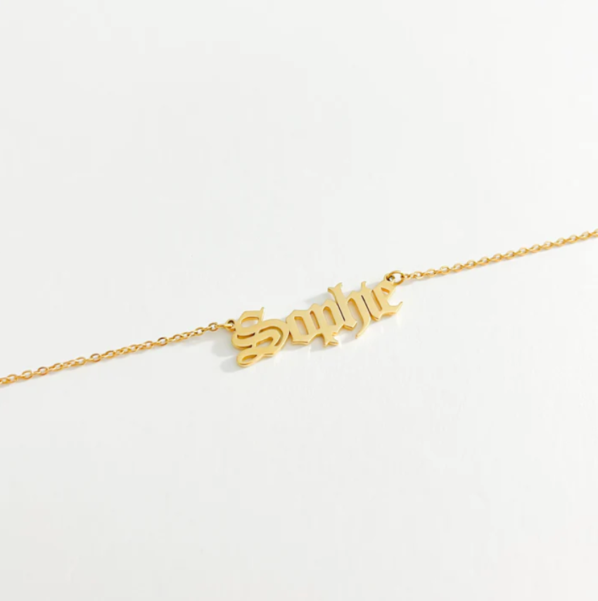Old English Name Necklace